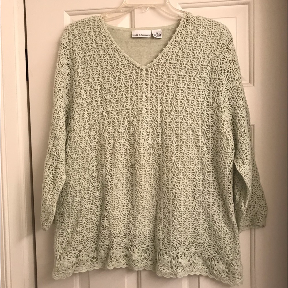 Croft & Barrow Crochet Knit Top